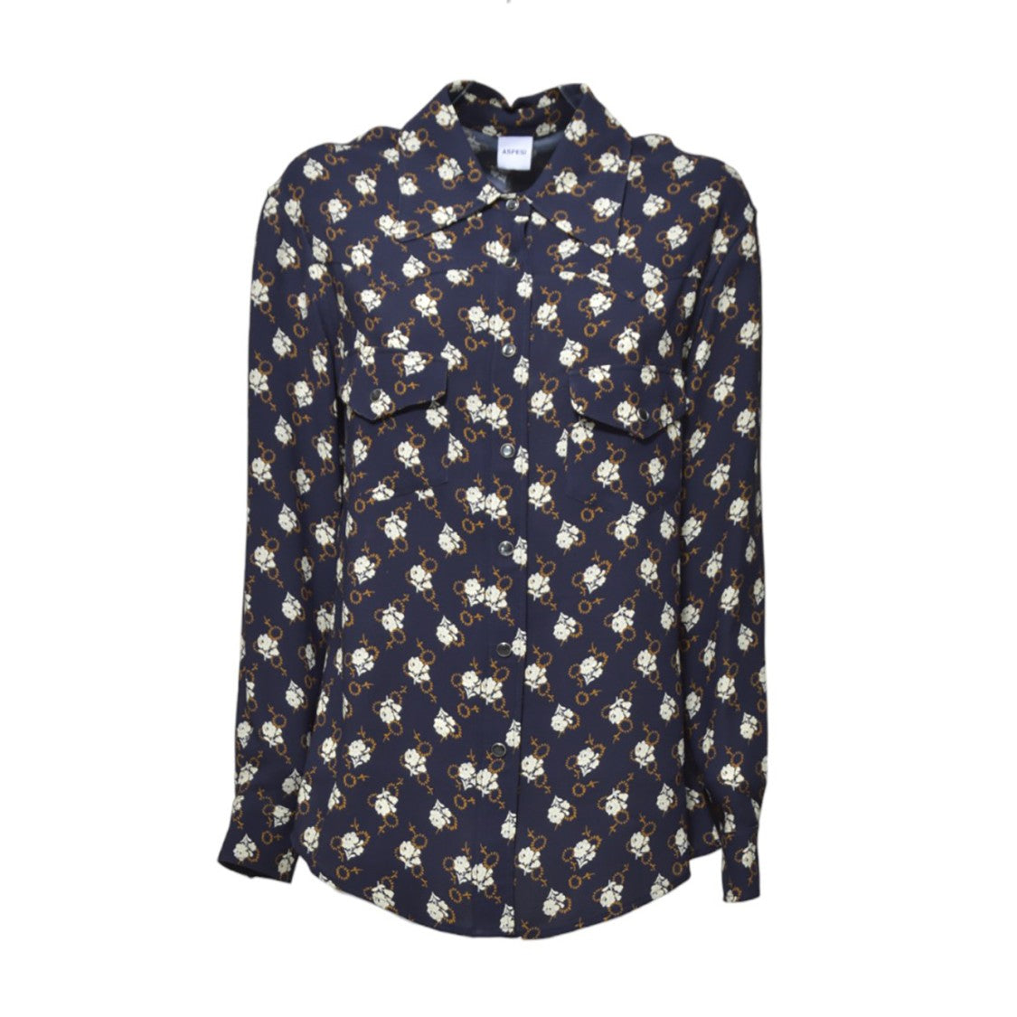 Aspesi Floral-Print Western Blouse In Lightweight Viscose