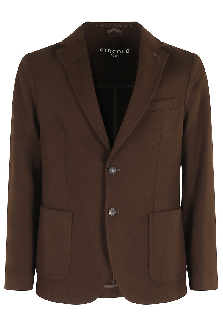 Circolo 1901 Bark-Finish Sweatshirt Jacket With Button Closure