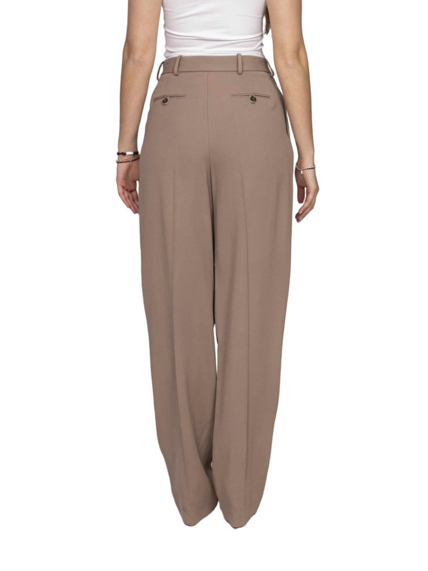 Elisabetta Franchi High-Waisted Pleated Wide-Leg Pants