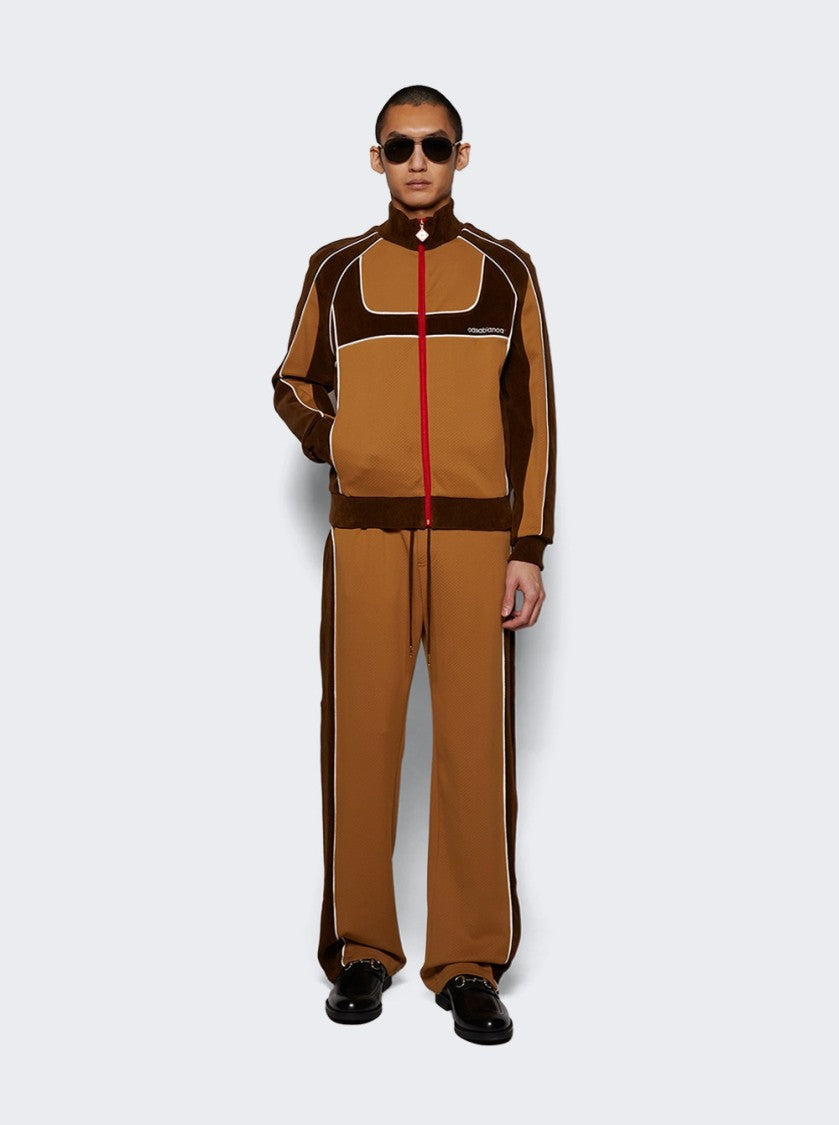 Casablanca Two Tone Track Pant - Biege And Brown