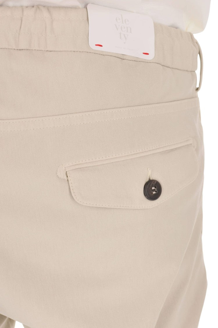 Eleventy Stretch Cotton-Silk Drawstring Joggers