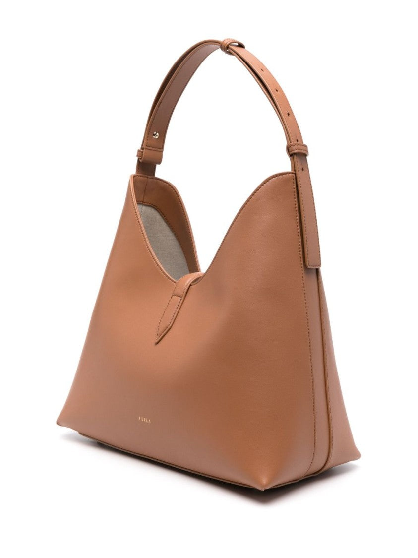 Furla Rounded Brown Shoulder Bag