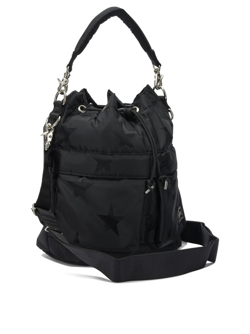 Porter Yoshida & Co. Compact Black Nylon Jacquard 'Flag' Handbag