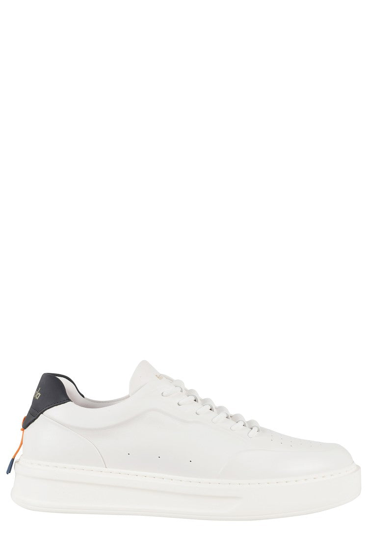 Barracuda Smooth Leather Sneakers With Contrasting Heel Tab