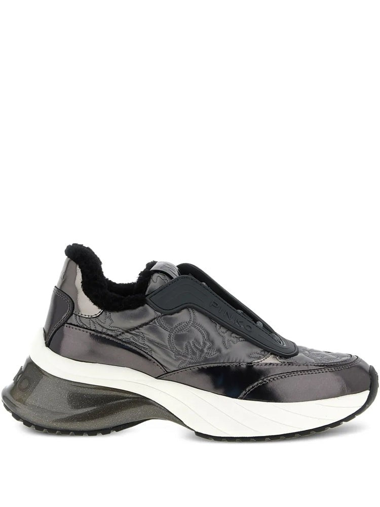 Pinko Grey Ariel 19 Monogram Trainers