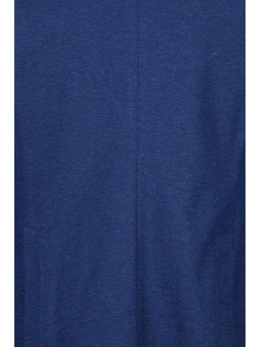 Fbte From Beginning To End Blue Structured Lapel Double-Breasted Cotton Blazer
