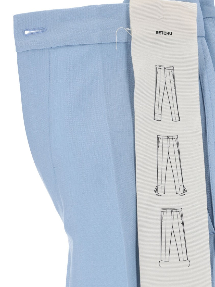 Setchu Light Blue Wool Blend Chino Pants