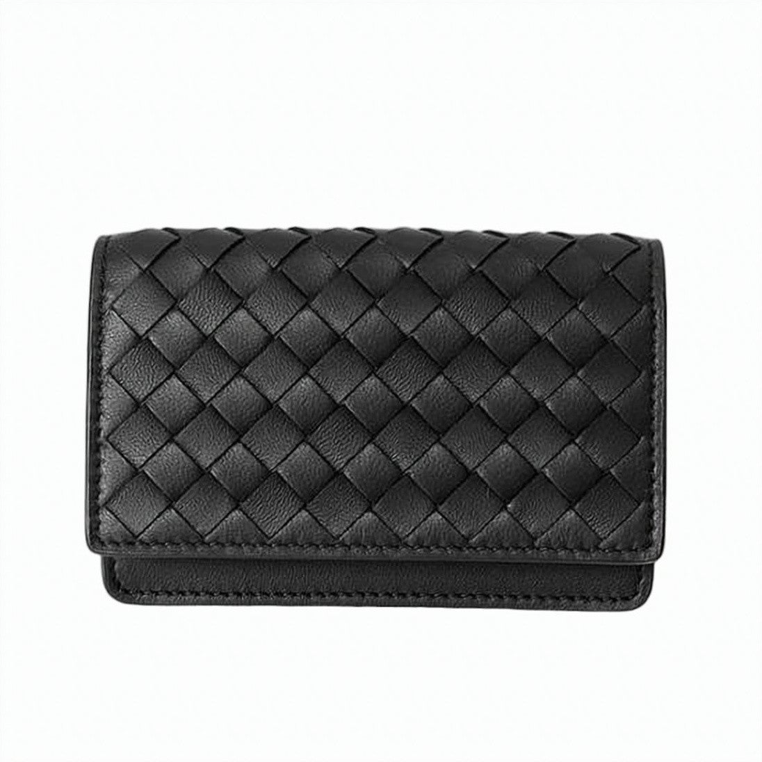 Bottega Veneta Compact Cardholder In Soft Lambskin With Signature Woven Pattern