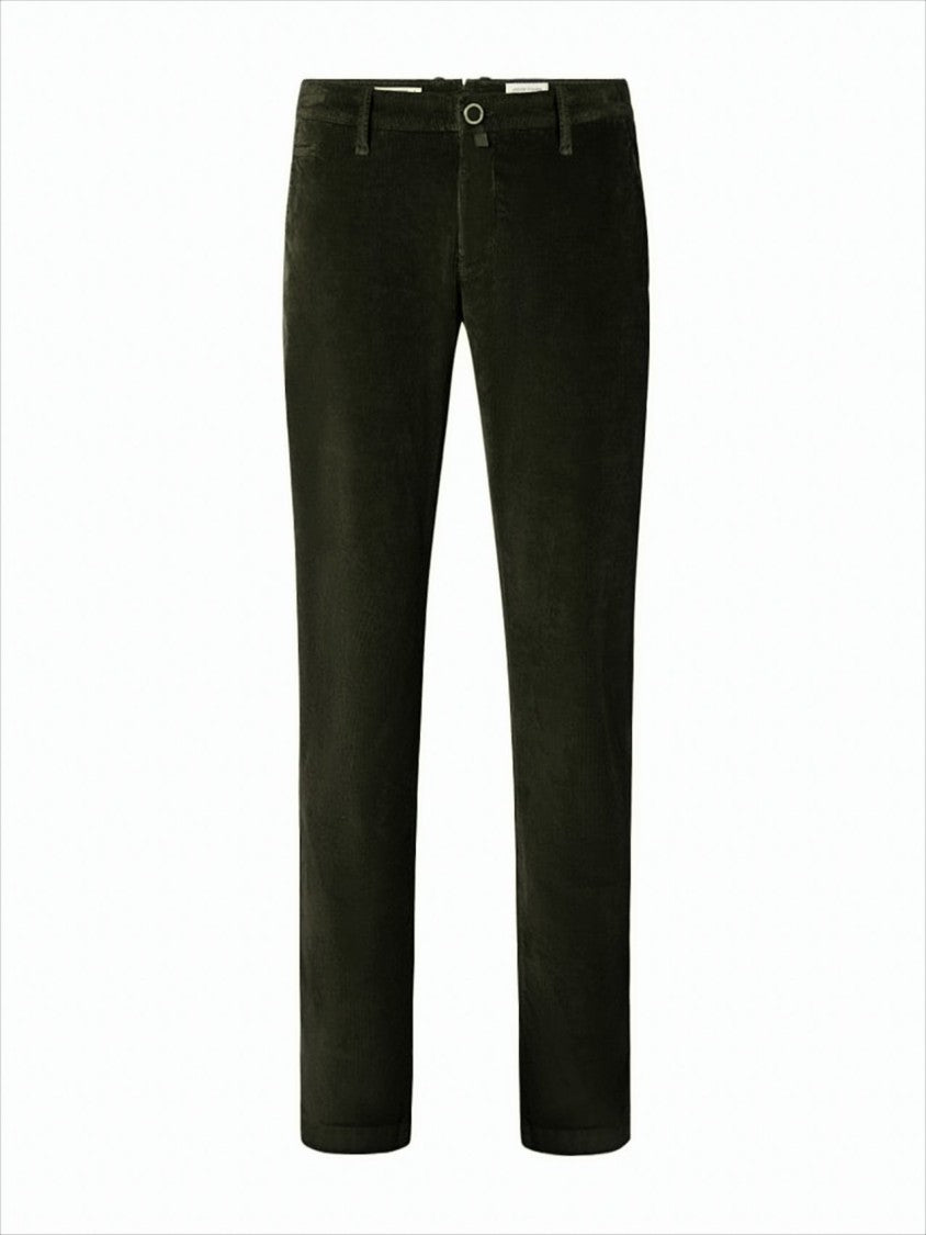 Jacob Cohen Slim Fit Green Stretch Corduroy Trousers