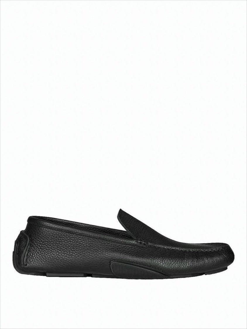 Givenchy Textured Calf Leather Loafers With Rounded Toe And Embossed Logo
