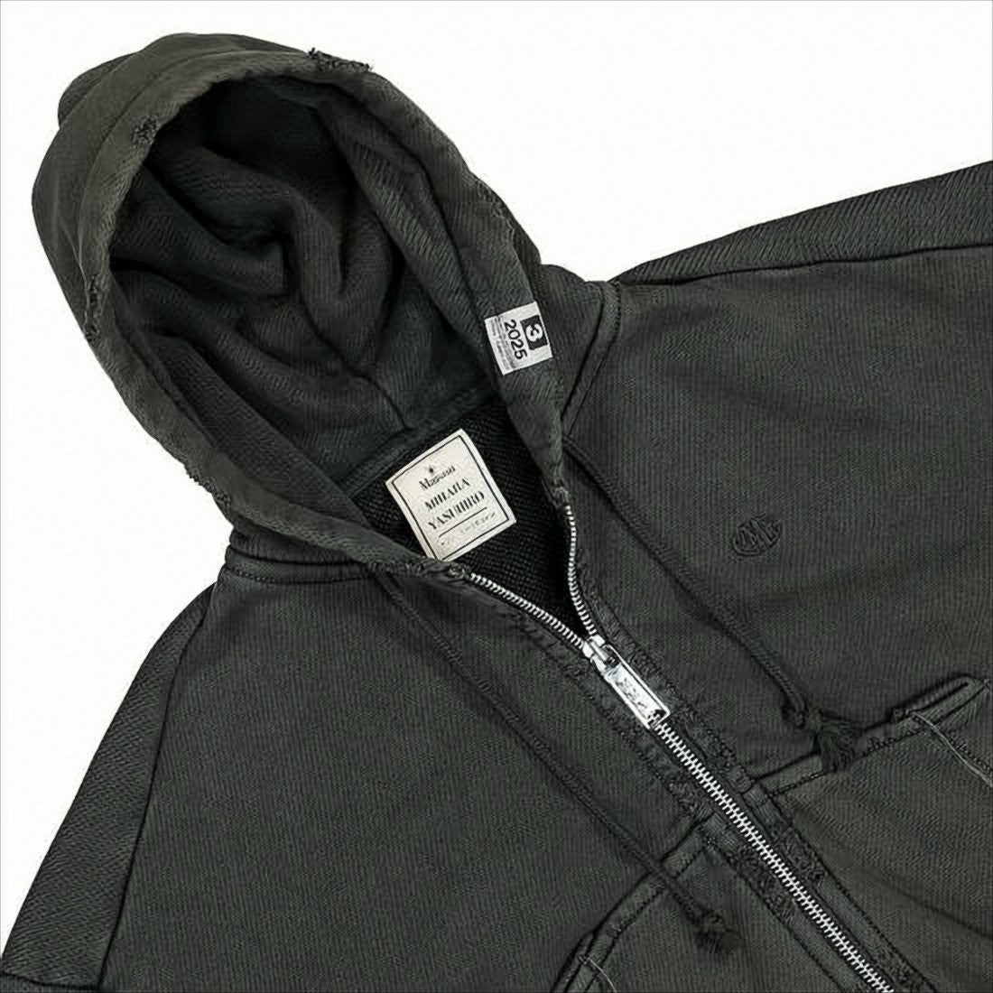 Moschino Distressed Oversized Zip-Up Hoodie With Frayed Edges