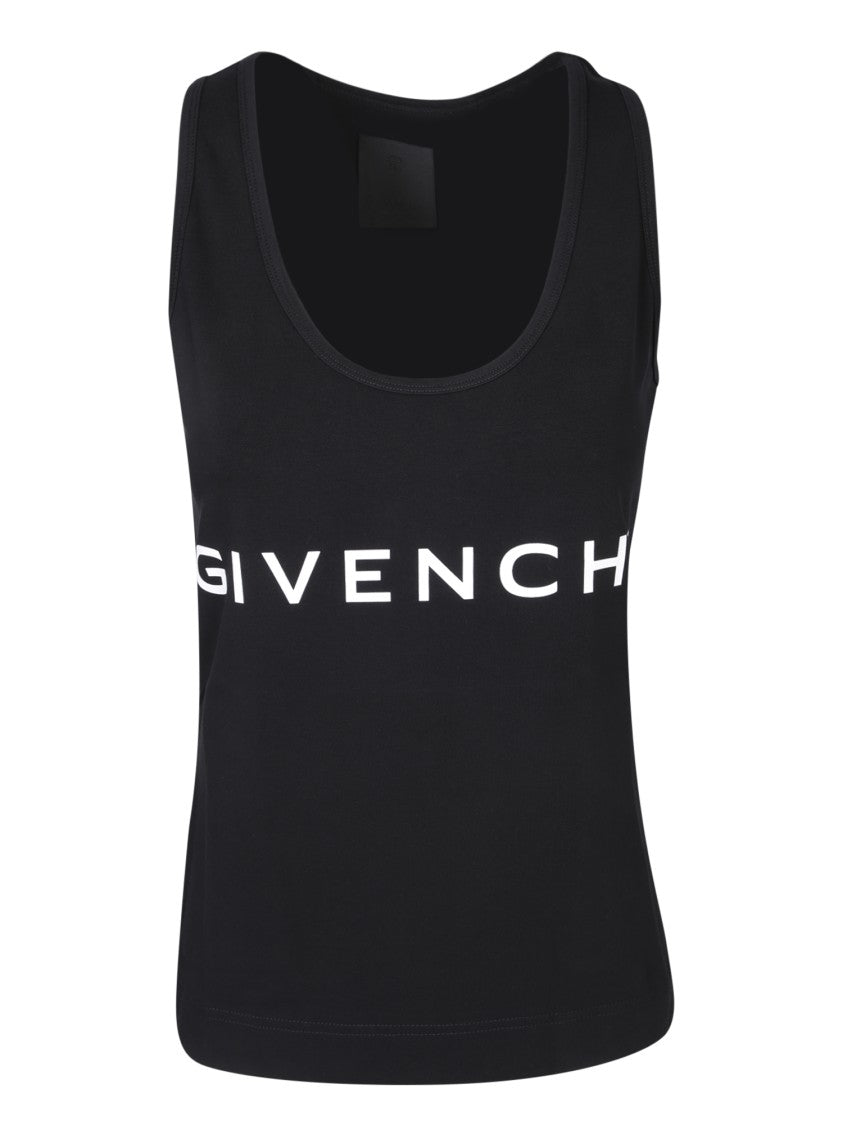 Givenchy Cotton Blend Tank Top With Signature Logo Detail