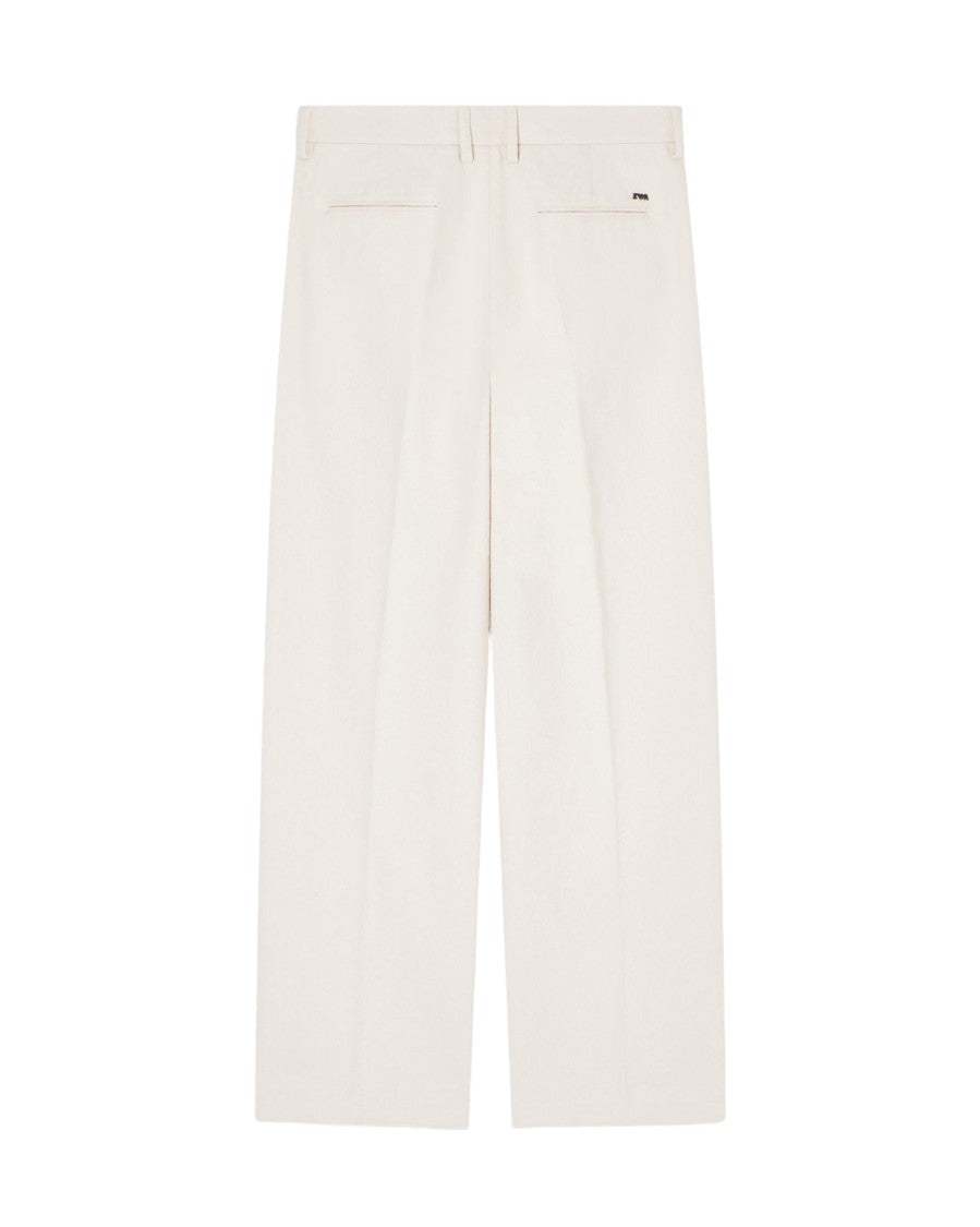 Emporio Armani Straight-Leg Casual Trousers With Belt Loops And Subtle Logo