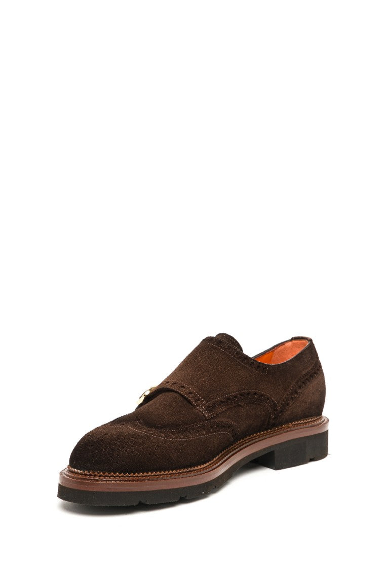 Santoni Double-Buckle Suede Shoes