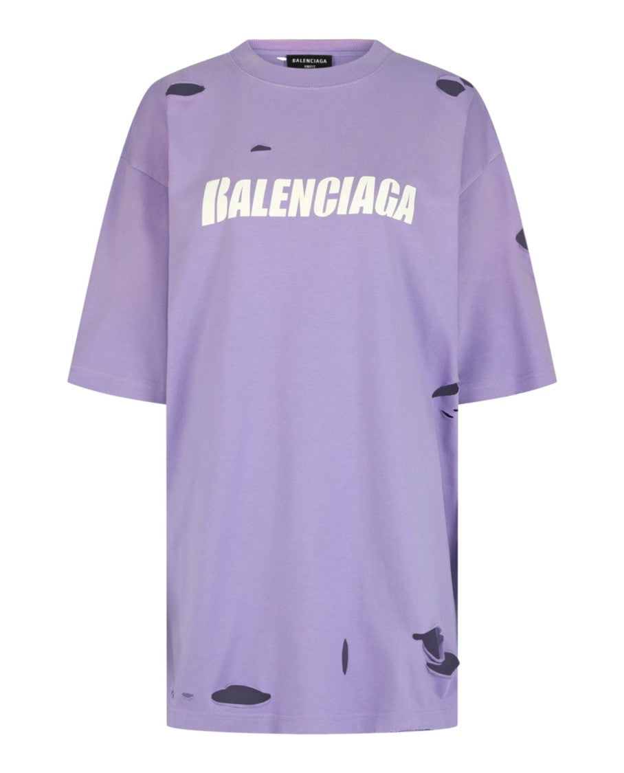 Balenciaga Caps Destroyed Boxy Fit T-Shirt