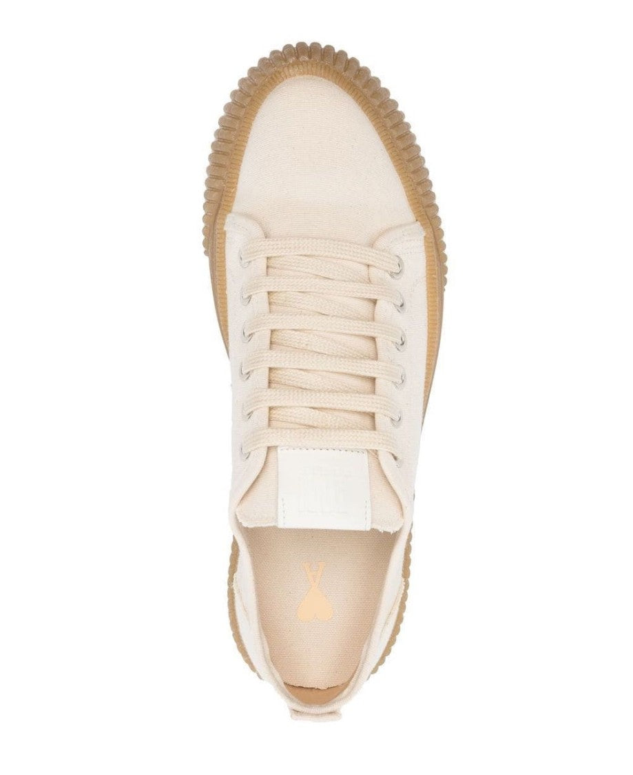 Ami Low Top Sneakers With Textured Rubber Sole
