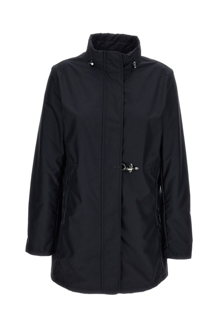 Fay Technical Poplin Virginia Overcoat With Adjustable Drawstring