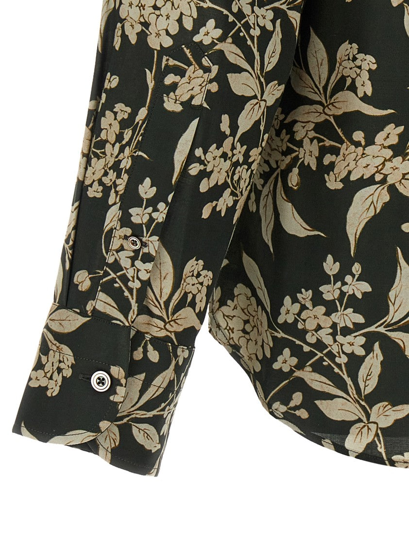 Tom Ford Botanical Print Lyocell Button-Down Shirt