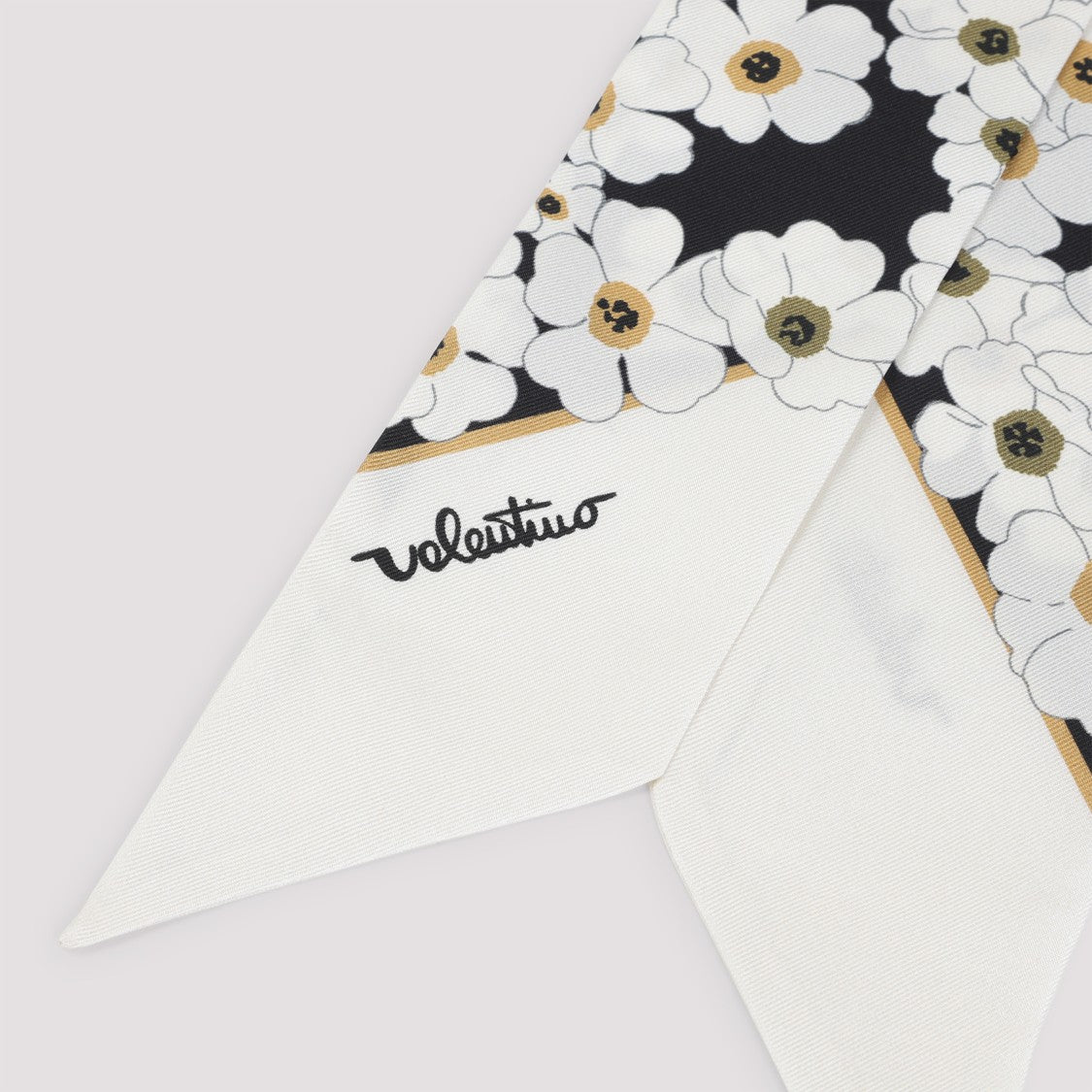 Valentino Garavani Floral Silk Scarf With Signature Logo Detail