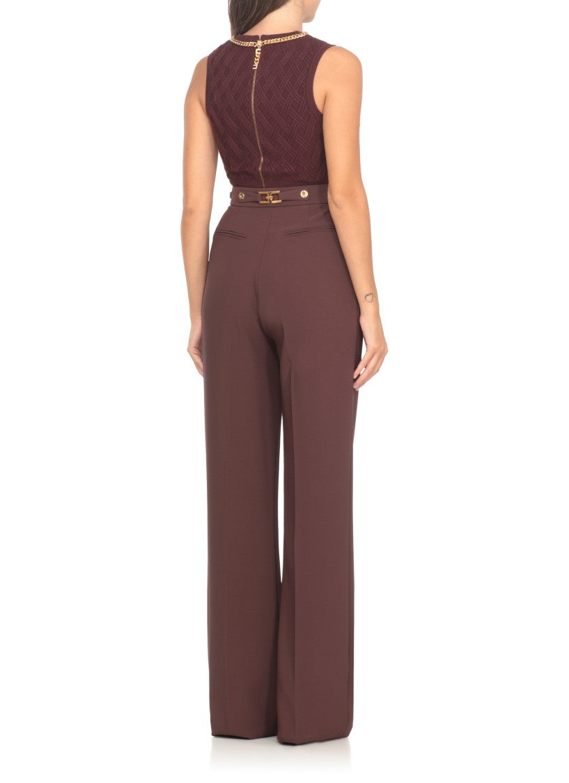 Elisabetta Franchi Textured Geometric Knit Sleeveless Sweater