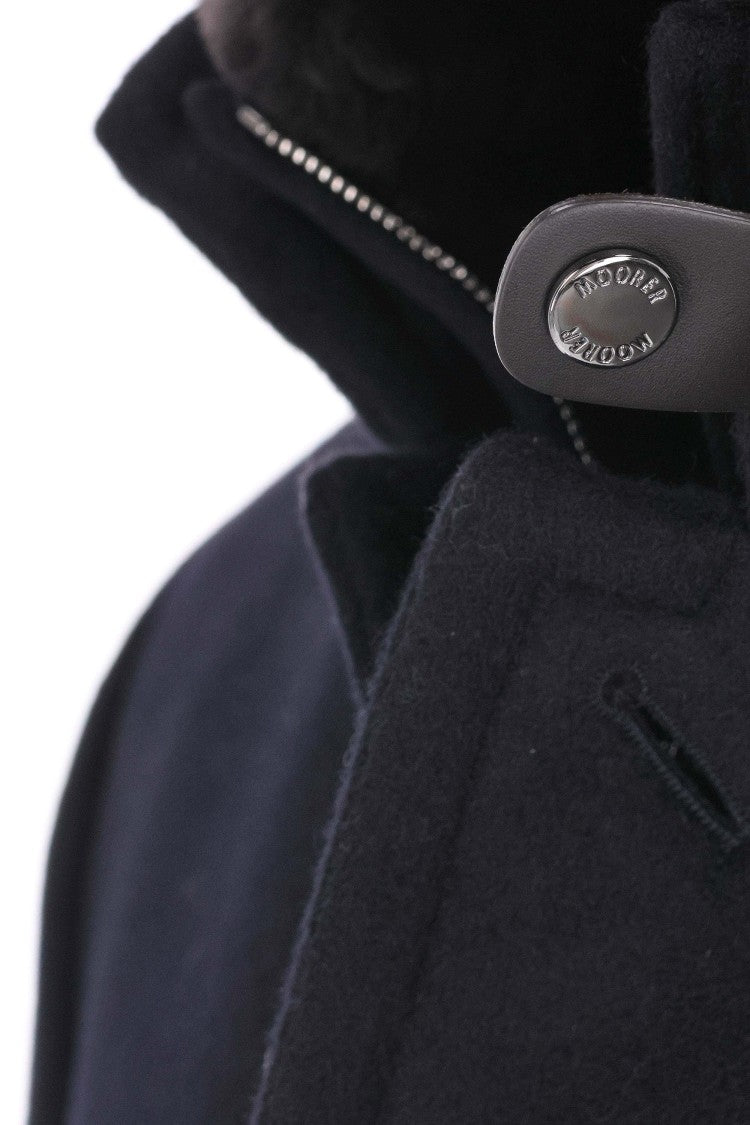 Moorer Bond-Fur-Le Wool-Cashmere Coat With Fur Collar