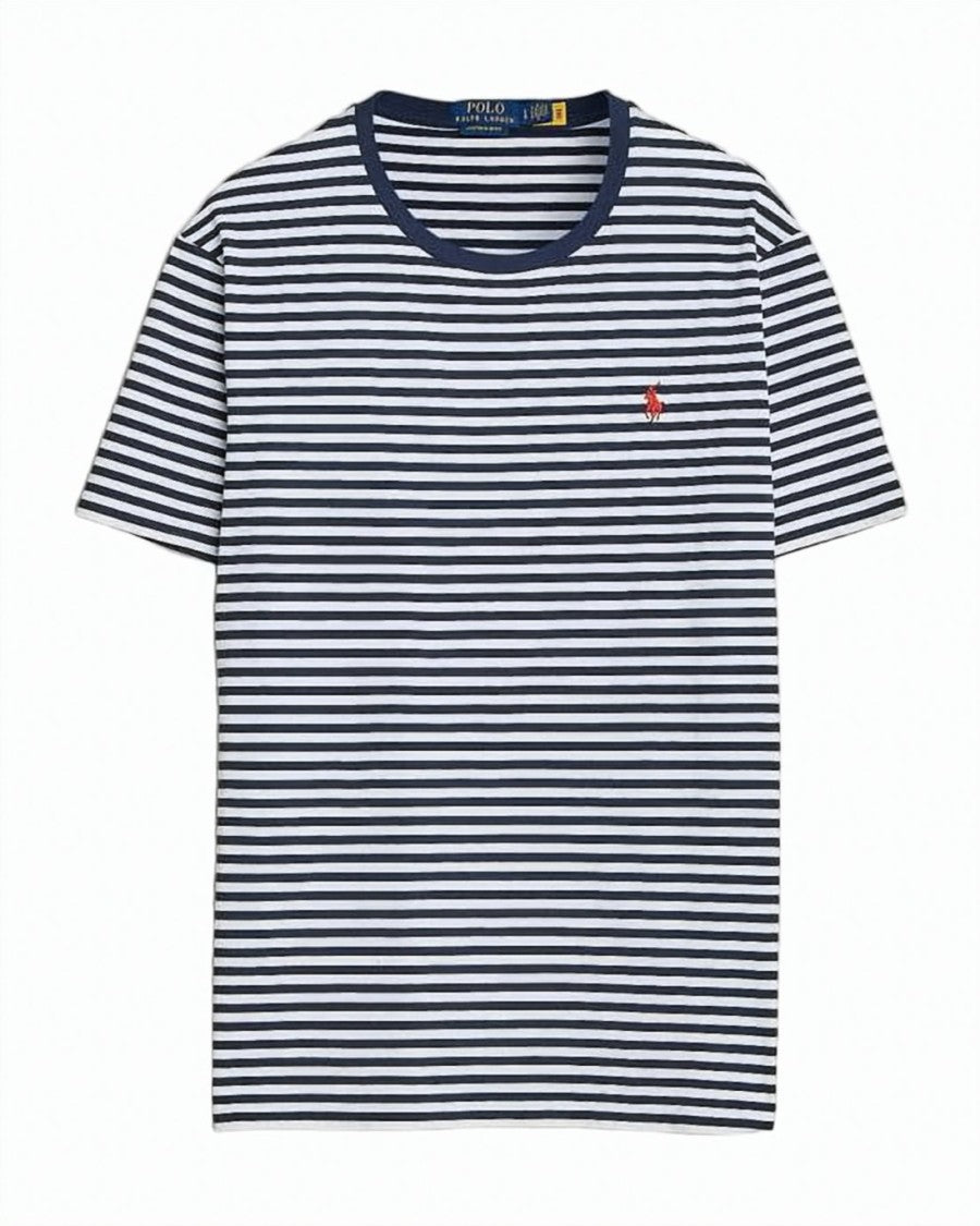Polo Ralph Lauren Horizontal Navy And White Striped T-Shirt