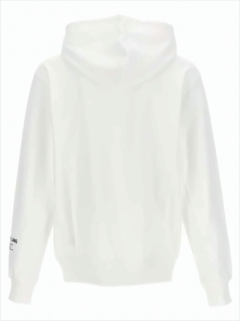Helmut Lang Relaxed Fit Graphic Print Hoodie With Front Pocket