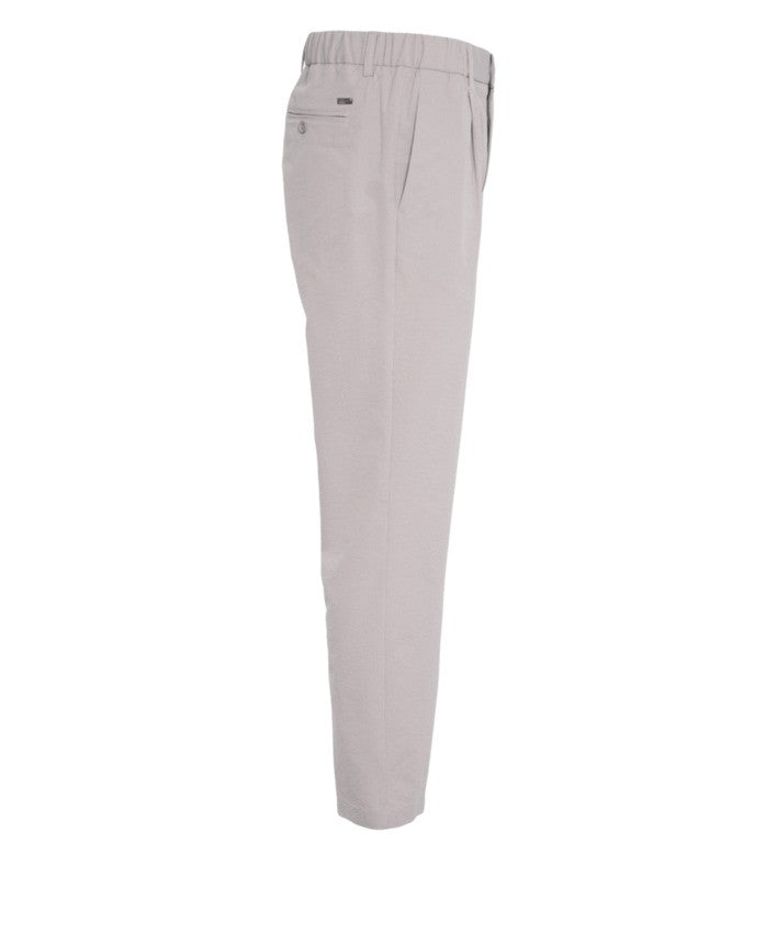 Herno Technical Stretch Seersucker Trousers With Drawstring Waist And Pleats