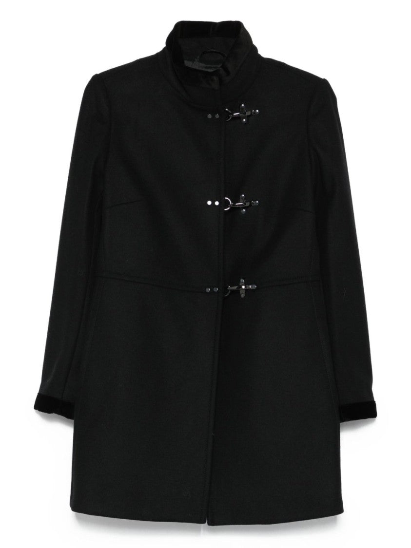 Fay Short Tailored Coat With Metal Toggle Closures