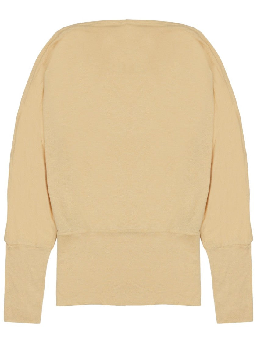 Totême Relaxed Fit Long-Sleeved Top With Wide Neckline