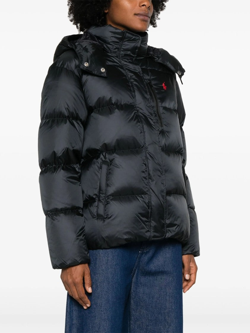 Polo Ralph Lauren Cropped Insulated Coat With Quilted Design And Detachable Hood