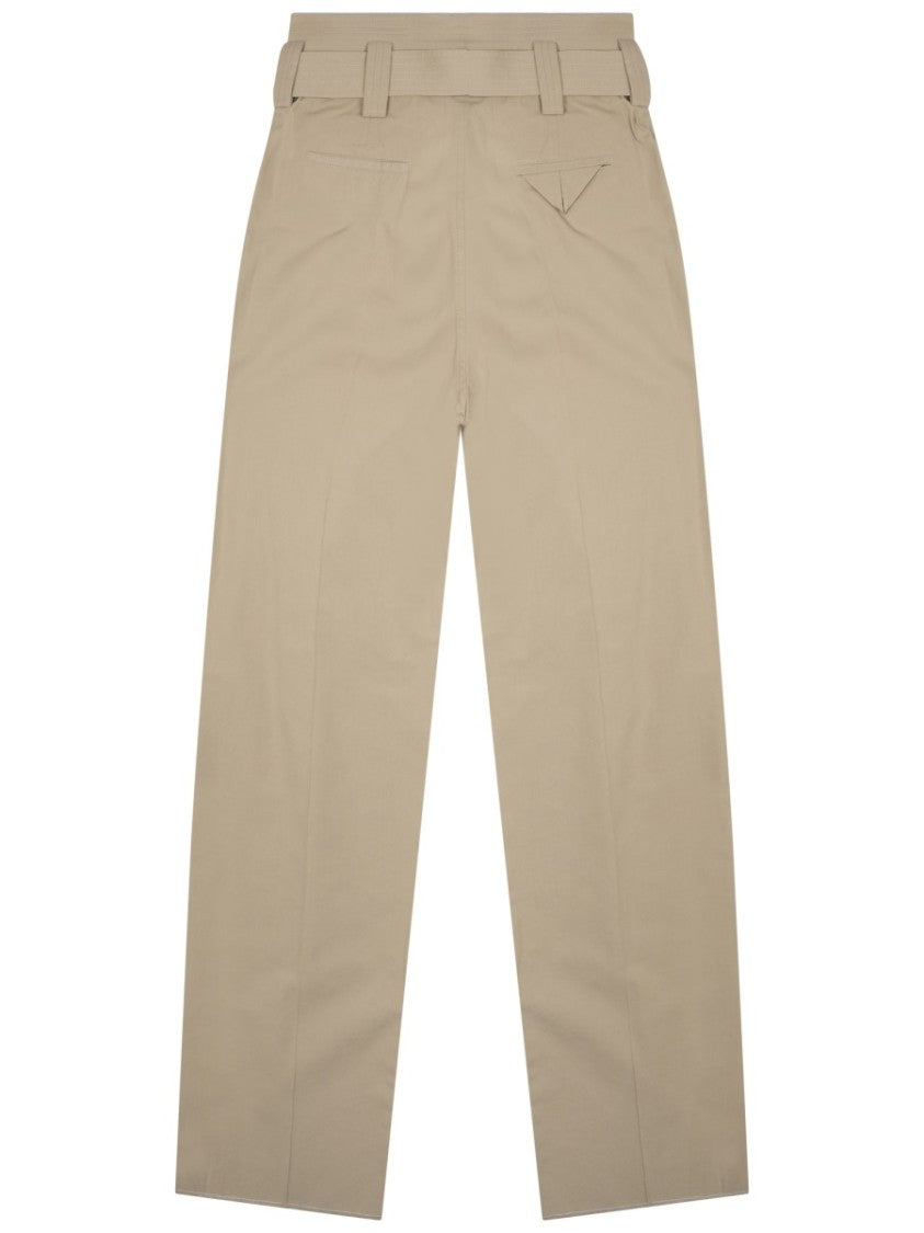 Bottega Veneta High Waist Wide Leg Pants With Belt