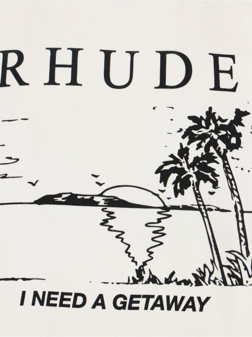 Rhude Minimalist White T-Shirt With Crew Neckline