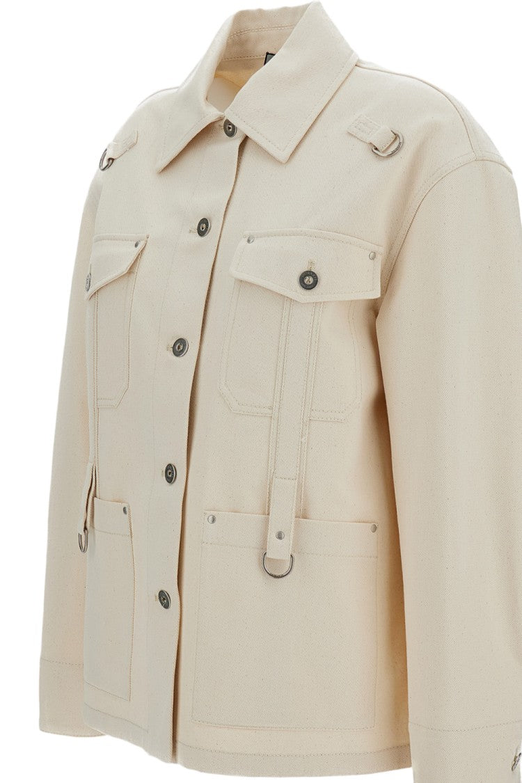 Durazzi Milano Beige Denim Utility Overshirt