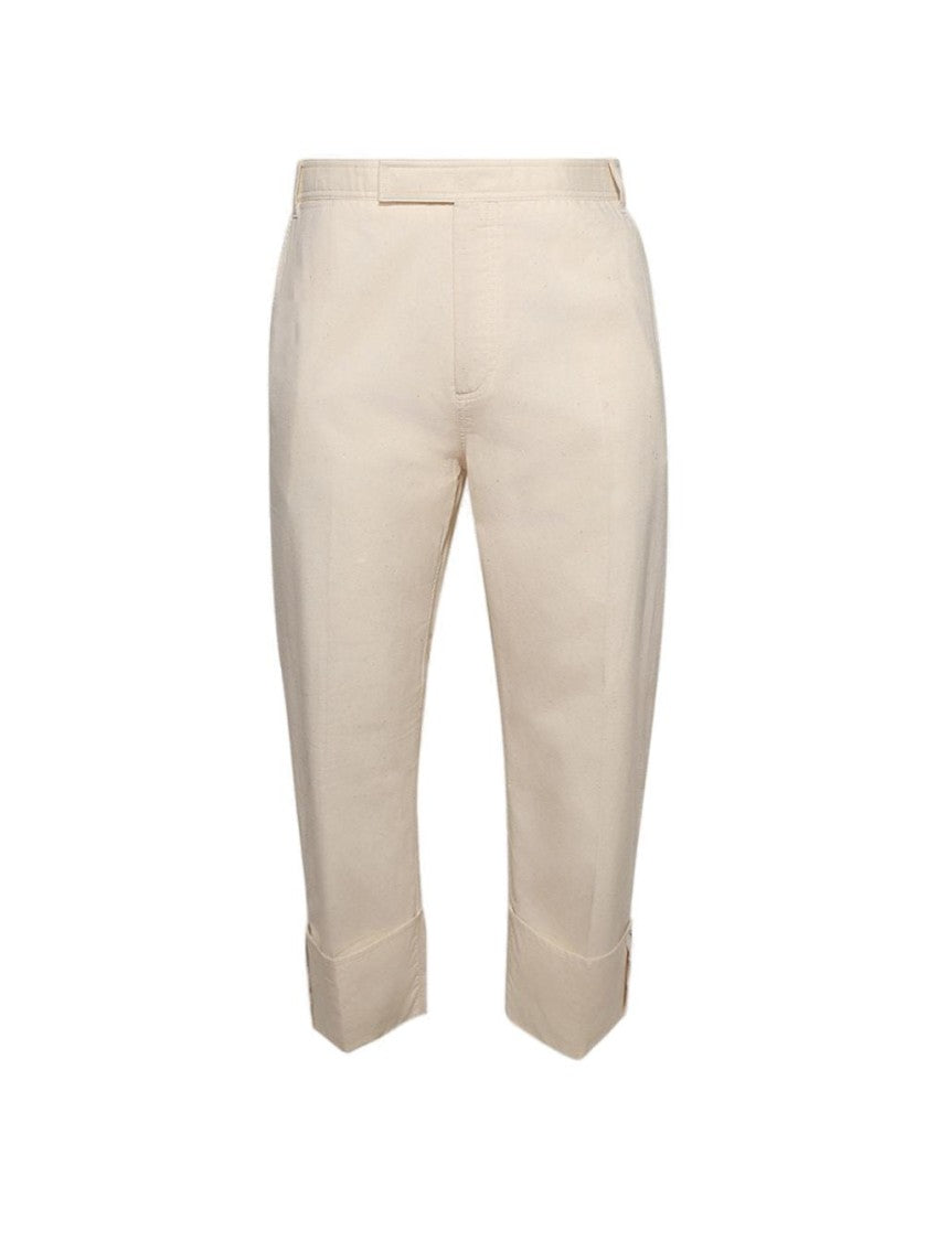 Thom Browne Unconstructed Straight Leg Trousers Muslin