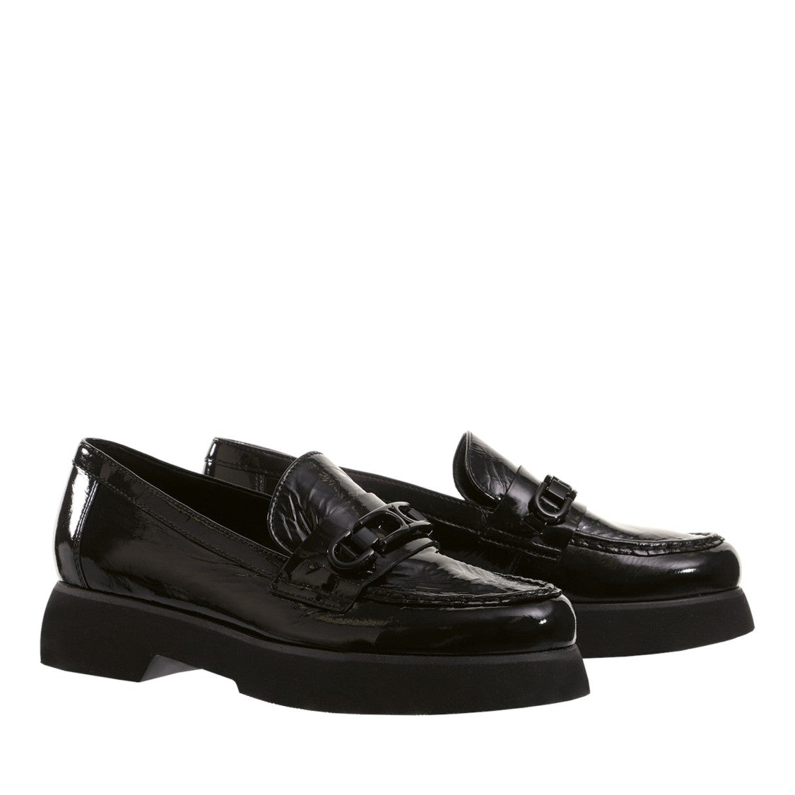 Högl Black Cecil Glossy Patent Low Dress Loafers
