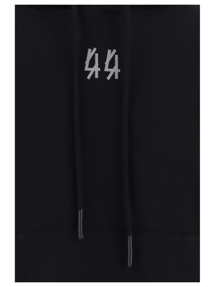 44 Label Group Black Graphic Logo Print Cotton Hoodie