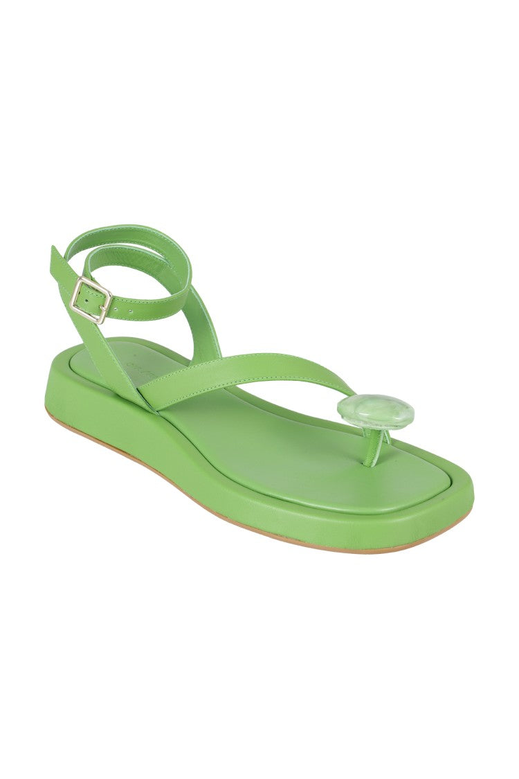 Gia X Rhw Square-Toe Flat Thong Sandals