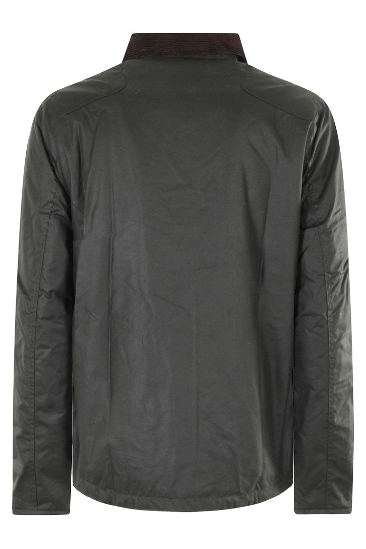 Barbour Reelin Wax Jacket With Classic Corduroy Collar