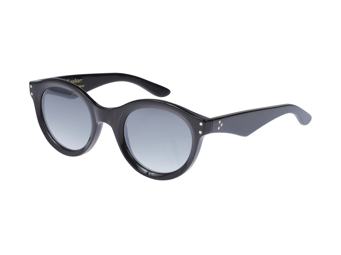 Kador Black Thick Gradient Round Sunglasses