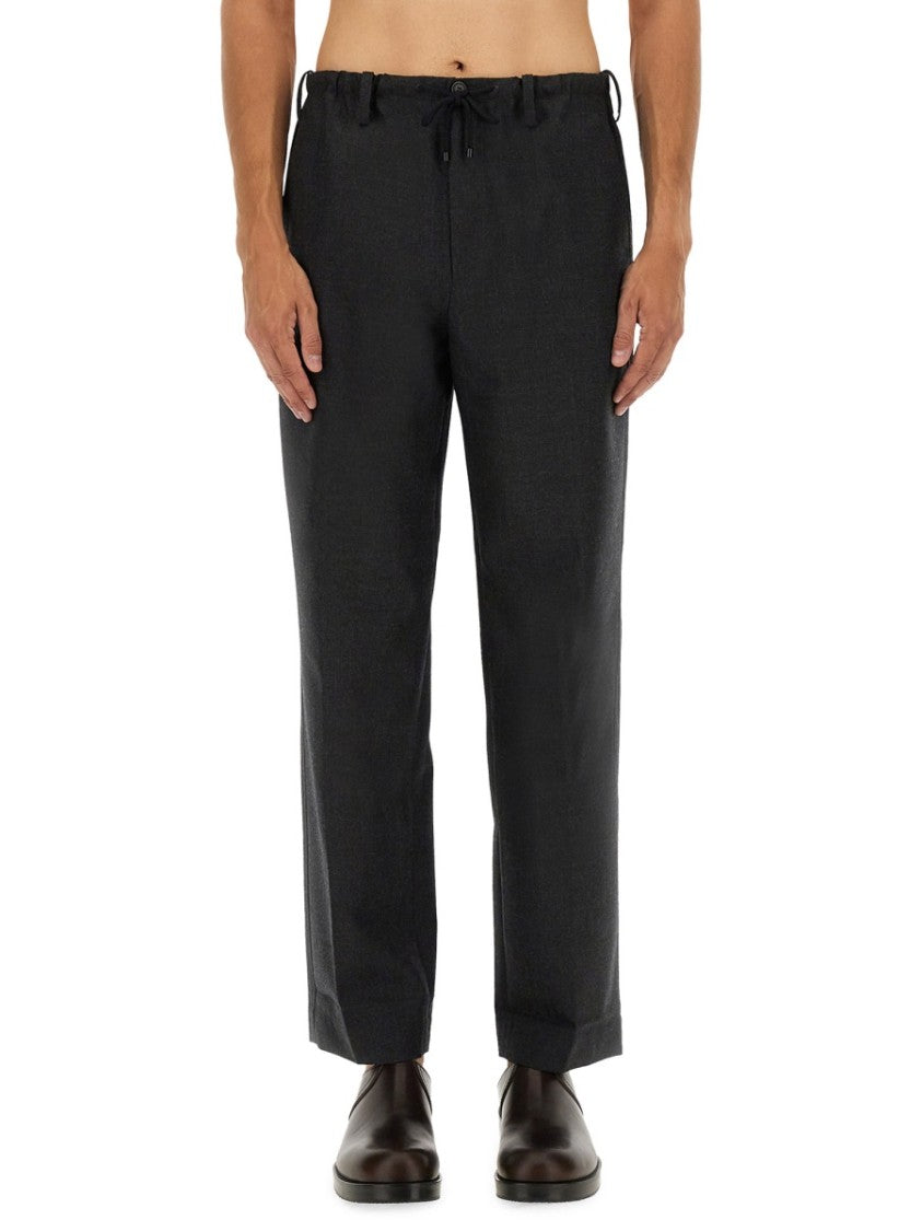 Dries Van Noten Penny Drawstring Relaxed Straight-Leg Wool Pants