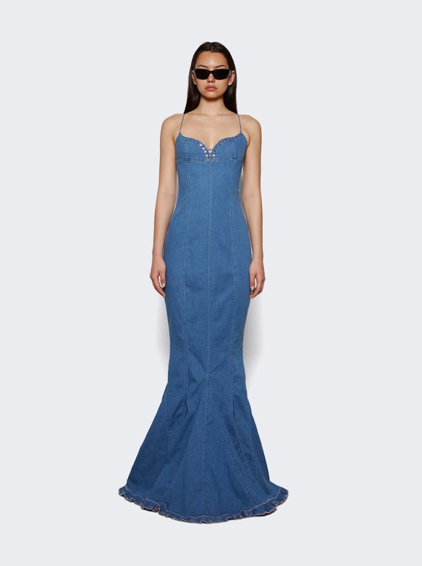 Ludovic De Saint Sernin Mermaid Long Dress Light Blue