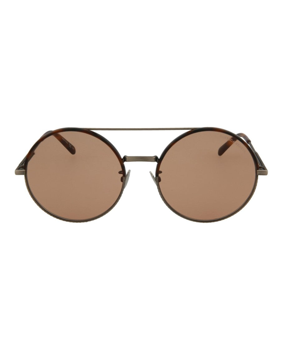 Bottega Veneta Round-Frame Metal Sunglasses