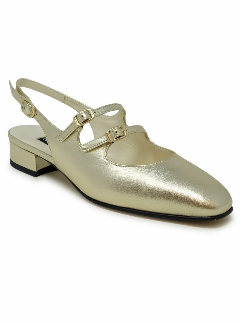 Carel Paris Gold Leather Ballet Flats