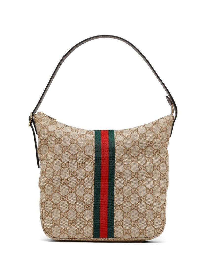 Gucci Monogram Canvas Bold Stripe Shoulder Bag