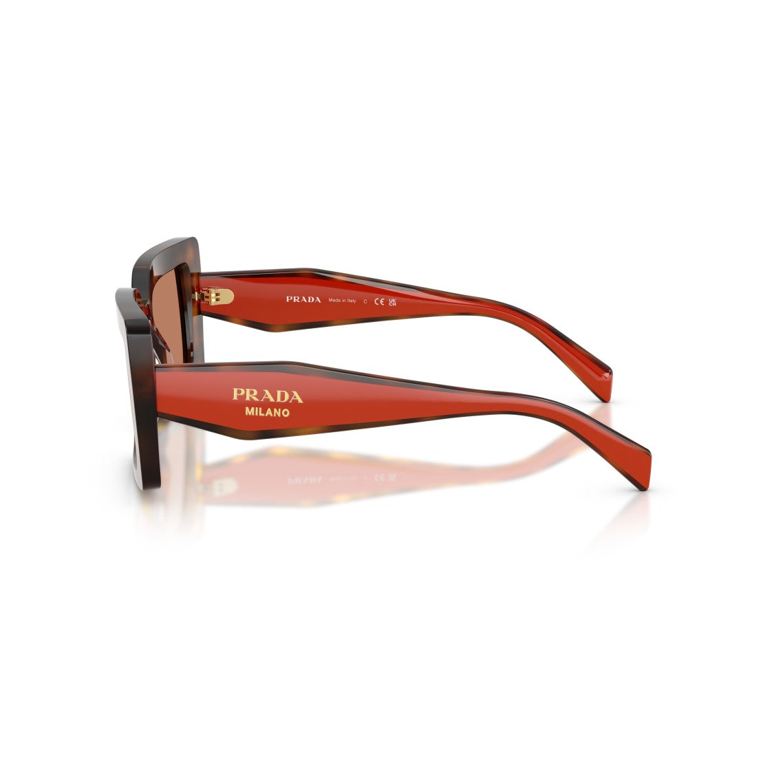 Prada 0Pr D01s Bold Rectangular Tortoiseshell Acetate Sunglasses