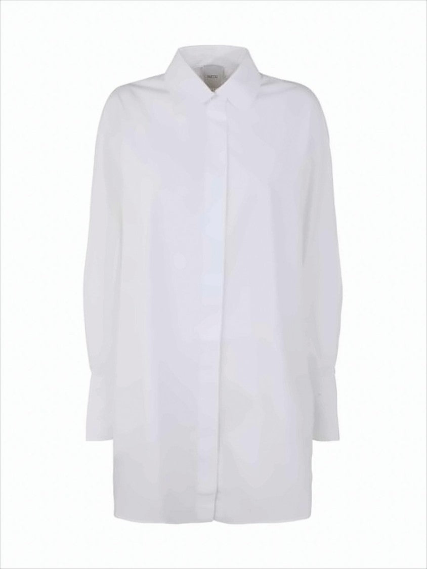 Patou Classic White Cotton Midi Shirt Dress