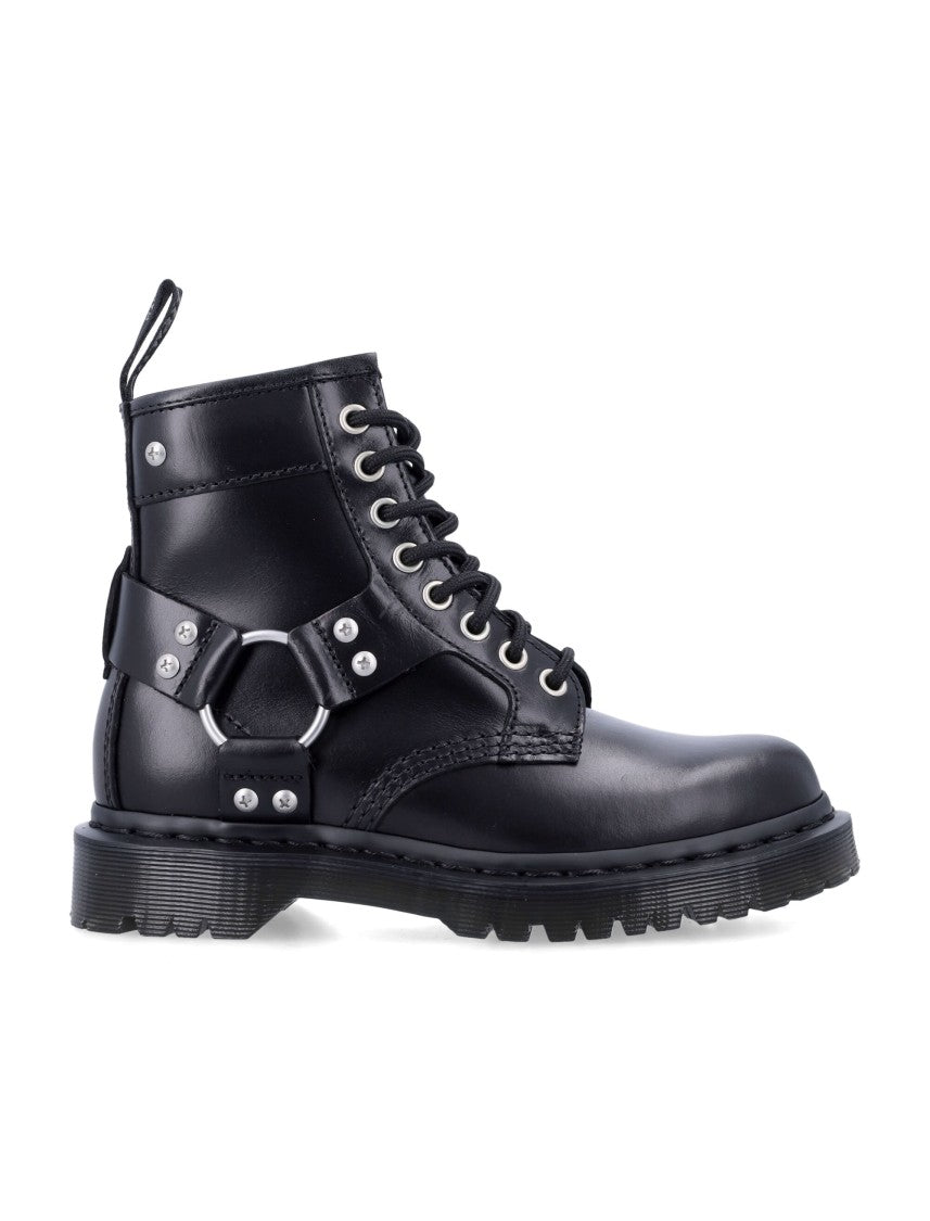 Dr. Martens Black Leather 1460 Harness Boots