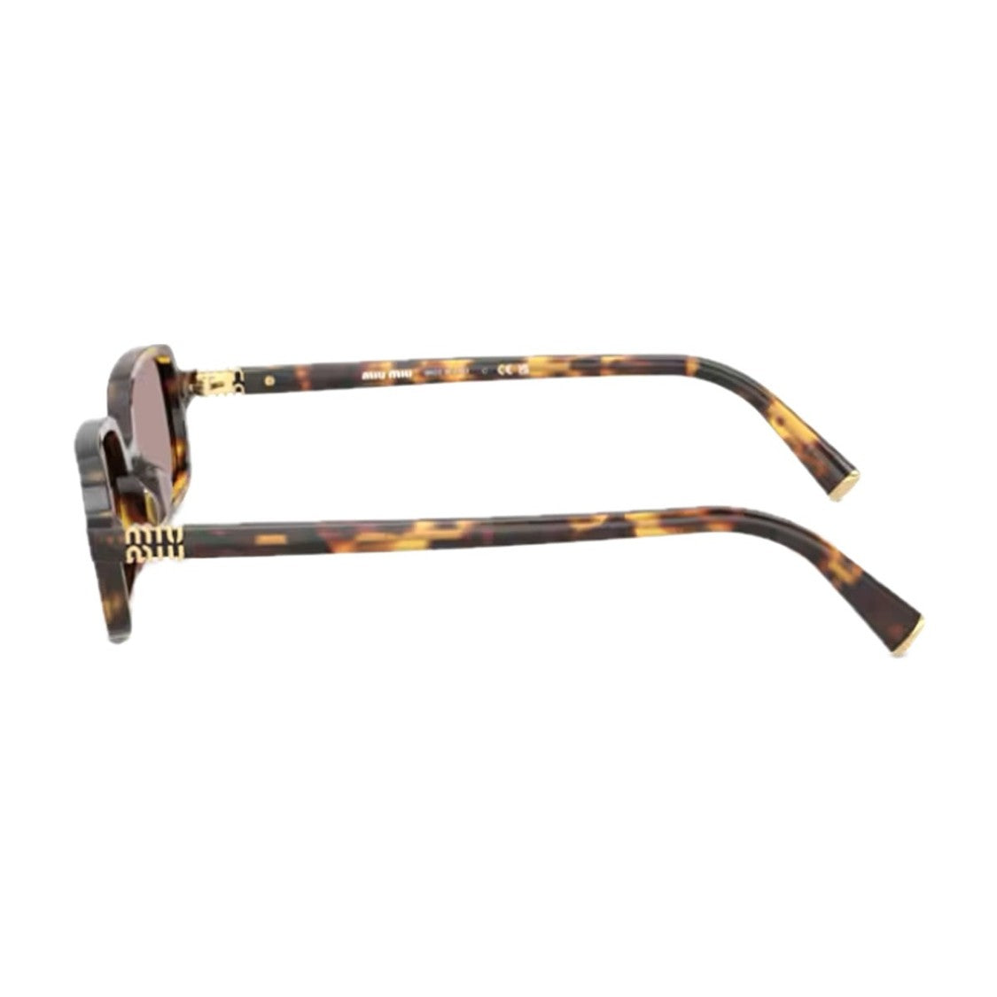 Miu Miu Havana Miu Regard Acetate Rectangular Sunglasses