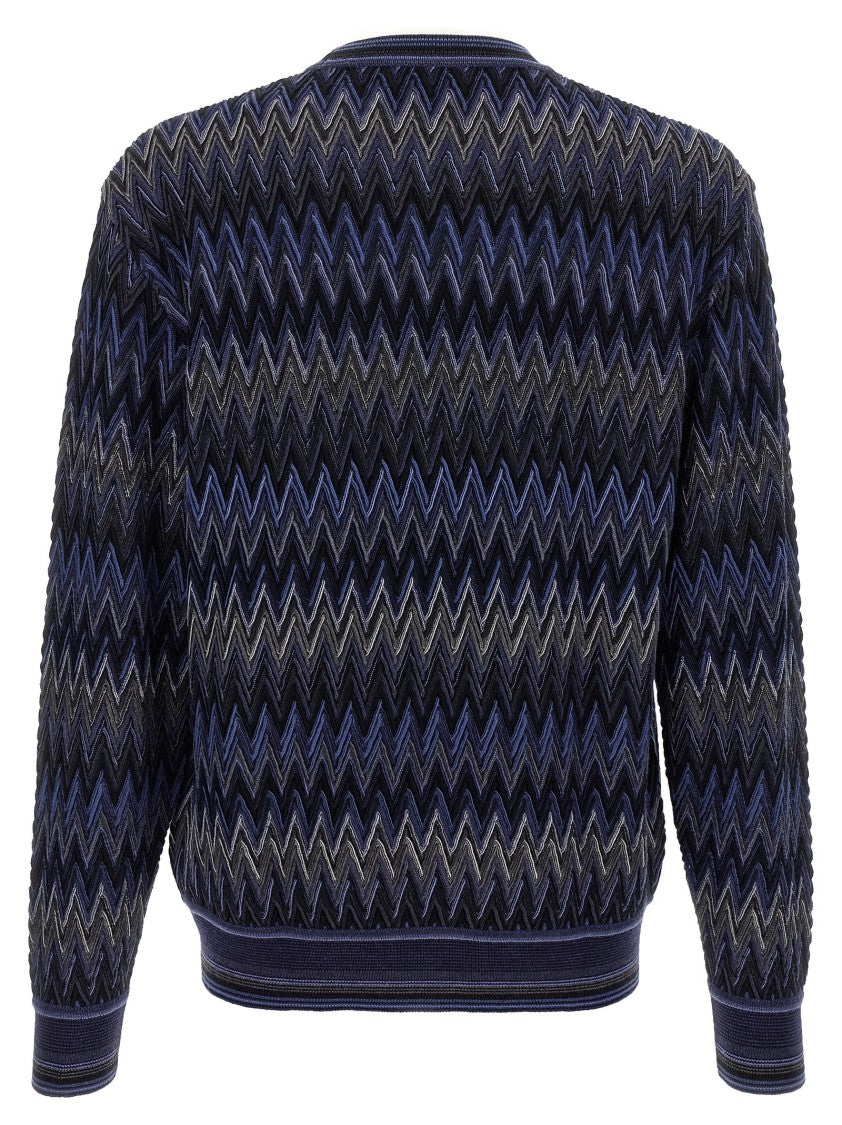 Missoni Zigzag Pattern Wool Sweater With Crew Neck